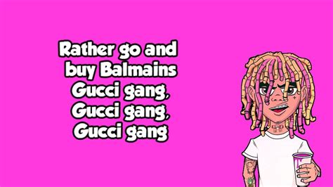 gucci gang by lil pump lyrics|gucci gang clean lyrics.